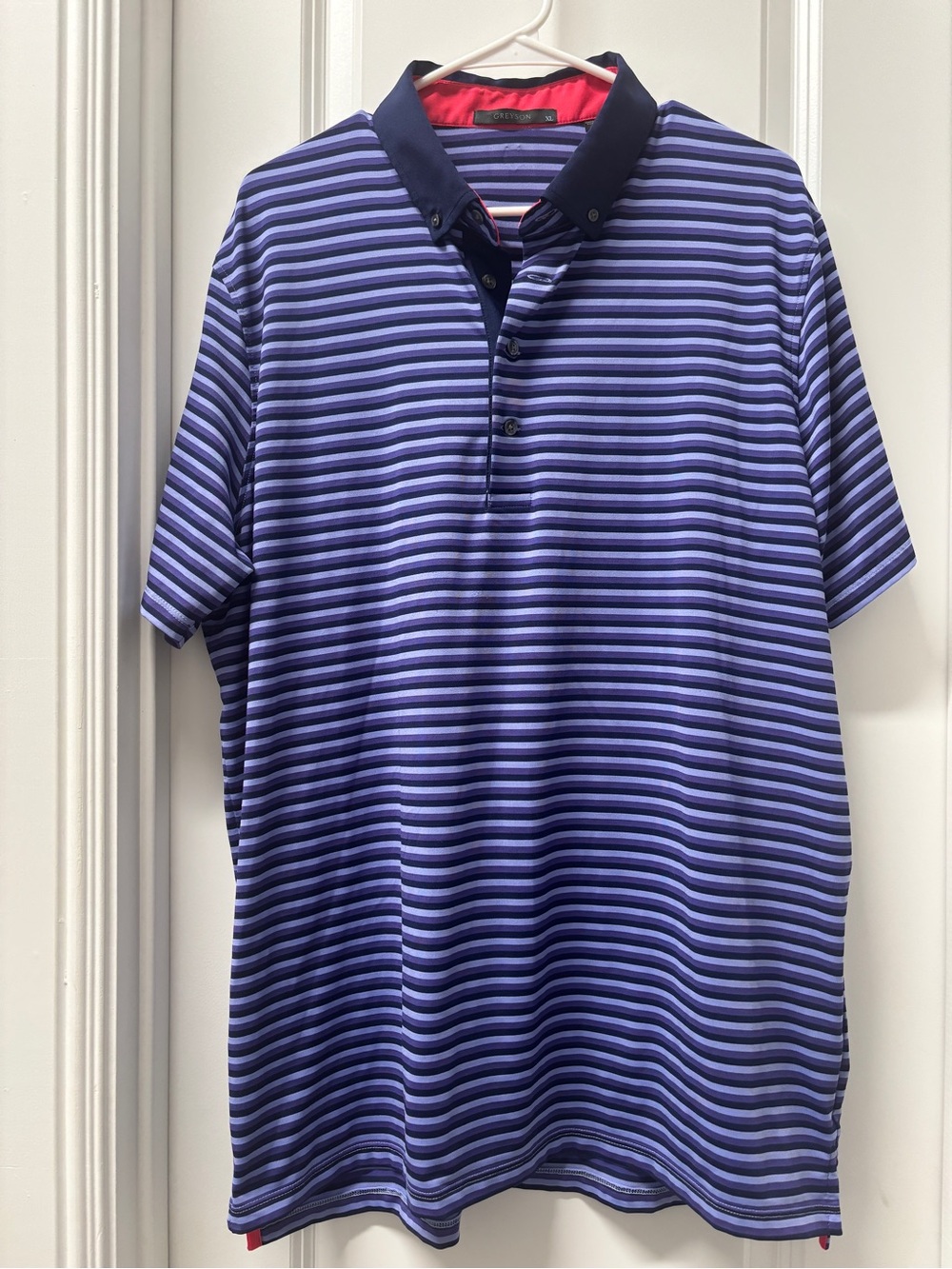 Men's Greyson Blue Striped Polo Shirt